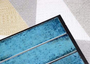 Aqua decorative tile samples