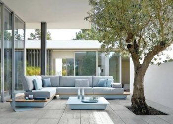 Outdoor Living Room with Gray Tiles — Traditional Tiles in Cairns, QLD