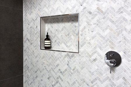 Wall With Herringbone Pattern Tile — Traditional Tiles in Cairns, QLD